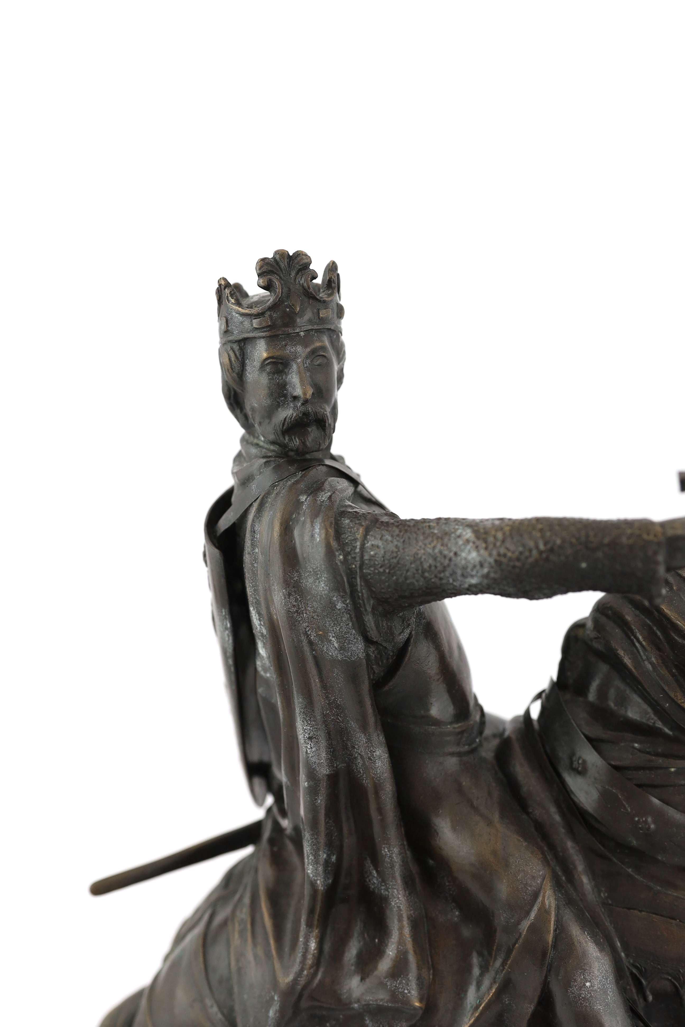 Bernard Winskill (d.1980), a Royal Worcester foundry bronze equestrian group Richard Coeur de Lion